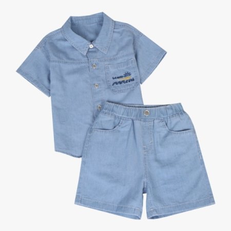 치크 남아 데님 상하세트