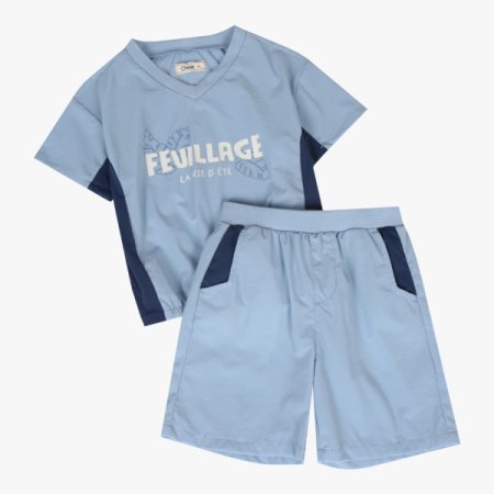 남아 매쉬 배색 상하 세트