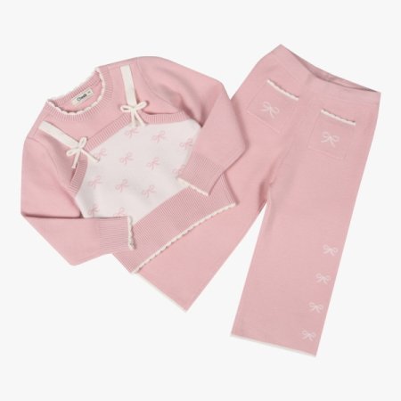 리본 뷔스티에 스웨터 상하SET