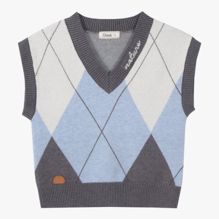 아가일 스웨터 조끼