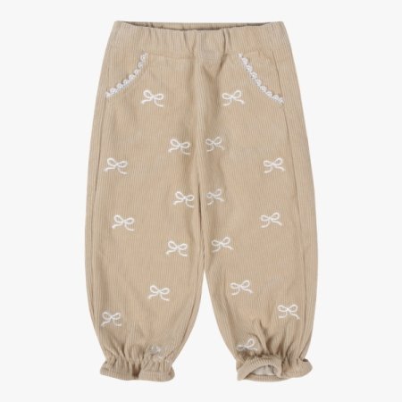 코듀로이 전판 리본 조거바지