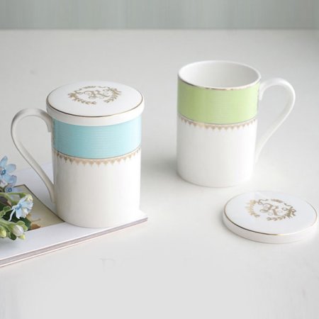 로얄패일블루애플그린 2인 뚜껑 머그