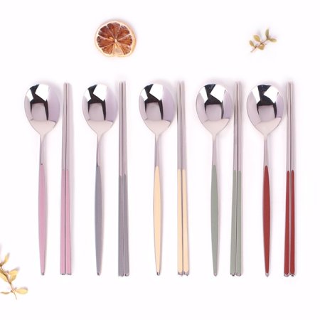 국산스텐 타원 세라믹 컬러수저 5벌