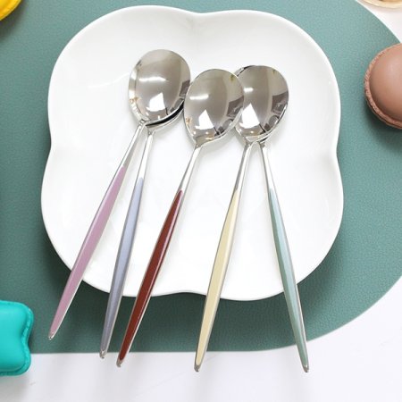 국산스텐 타원 세라믹 컬러수저 5벌