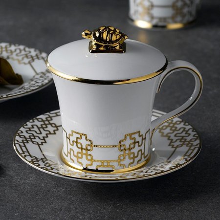 본차이나 황실 받침 1인 뚜껑머그세트