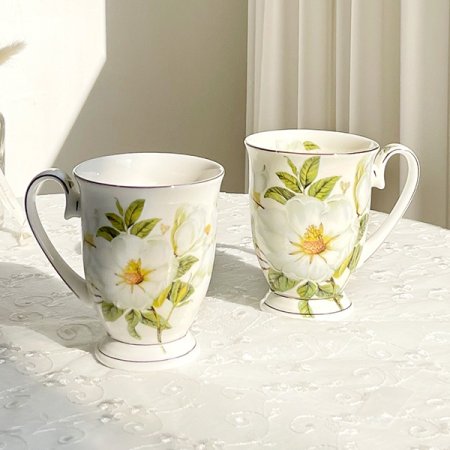 본차이나 목련 마르키 2인 머그컵세트