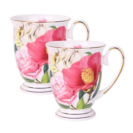 본차이나 대장미 마르키 2인 머그세트