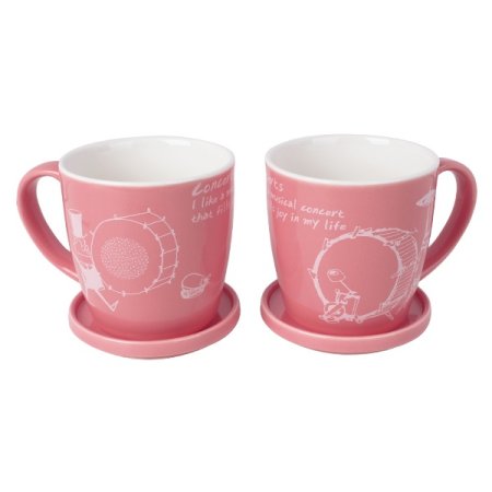 뮤지컬 4인 뚜껑 머그 세트