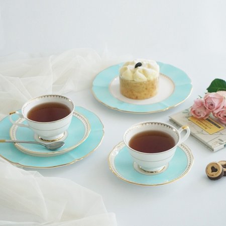 본차이나 로얄페일블루 티타임세트 6p