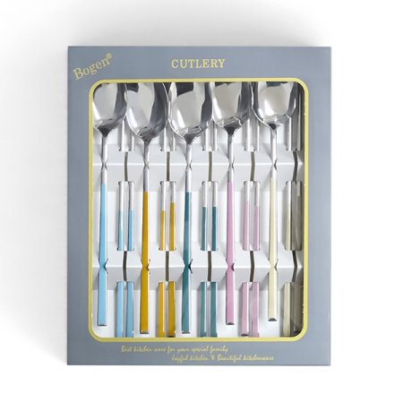 육각 세라믹 컬러 수저 5벌 세트