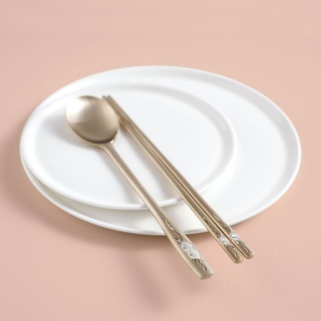 리한 조각 매화 방짜 유기 부부수저