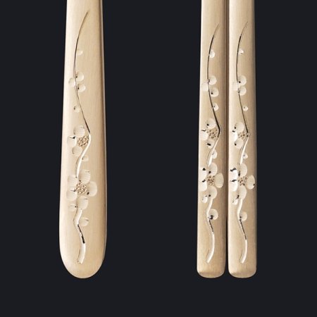 리한 조각 매화 방짜 유기 부부수저