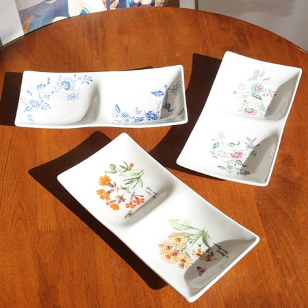 빈티지모리 2칸 나눔접시 세트 2p