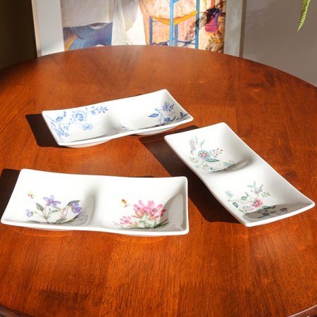 빈티지모리 2칸 나눔접시 세트 2p