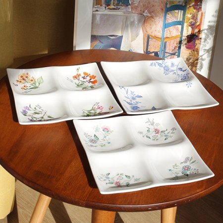 빈티지모리 4칸 나눔접시 세트 2p