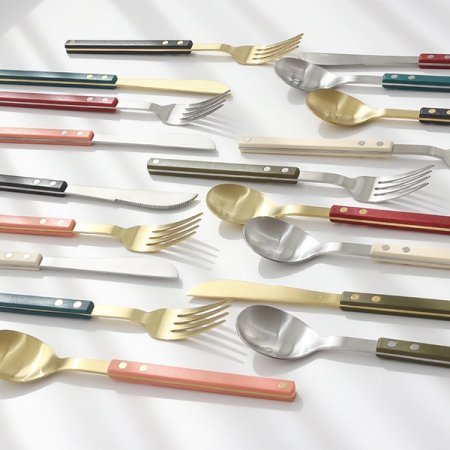 쌍띠에 실버 커트러리 양식기 세트