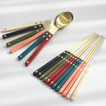 쌍띠에 골드 커트러리 양식기 세트