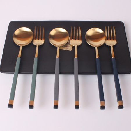 카라 골드 티스푼 티포크 세트 5P