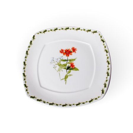 본차이나 필드플라워 사각 접시 그릇