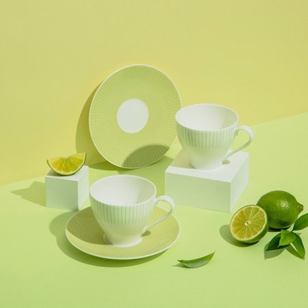 본차이나 라임 커피잔 찻잔 세트