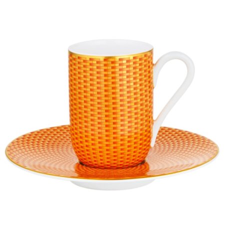 트레조 오렌지 에스프레소 컵앤소서