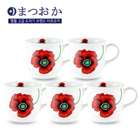 K양귀비 머그 5p세트머그선물세트