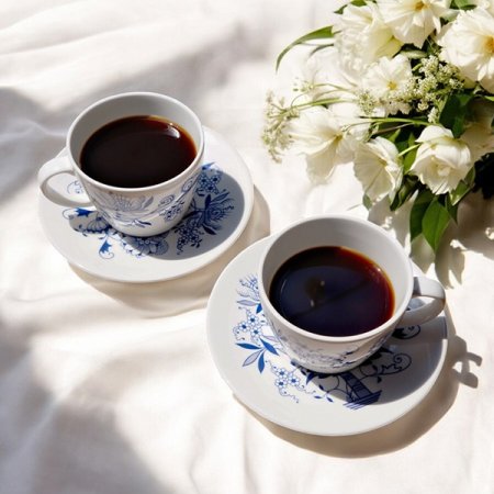 쯔비벨무스터 커피잔 2인조세트