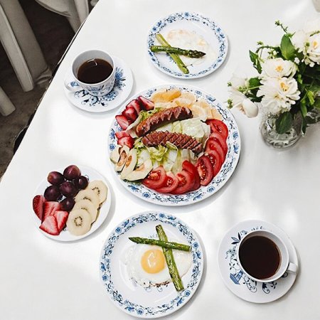 쯔비벨무스터 커피잔 2인조 디너세트