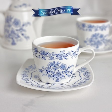 쯔비벨무스터 패턴 홍차 커피잔 2인조