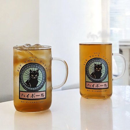 쿠로네코 하이볼 글라스 머그 2P