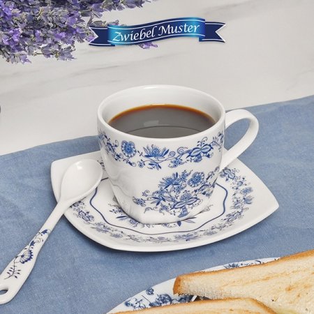 쯔비벨무스터 사각 패턴 홍차 커피잔