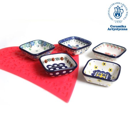 폴란드그릇 미니사각종지 8cm