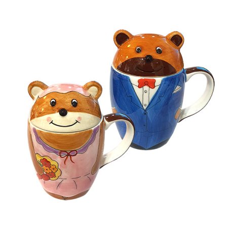 애니몰 뚜껑머그 곰 2p