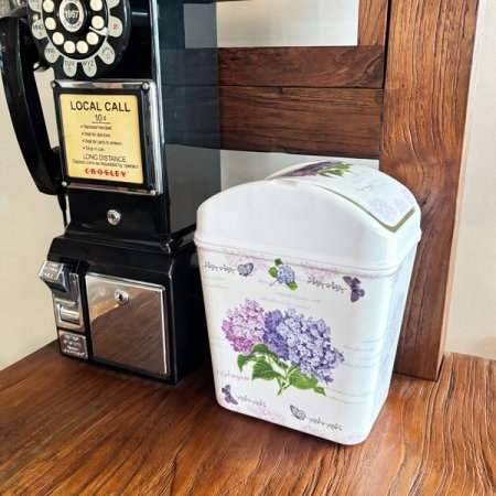 플라워 사각 3G 휴지통 소 25L