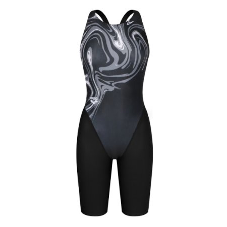 여성 선수 4부 반신 레이서백 수영복