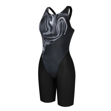 여성 선수 4부 반신 레이서백 수영복