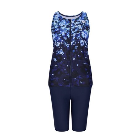 여성 4부 반신 슈트 세트수영복