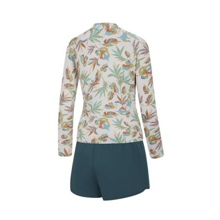 여성 레저 짚업 래쉬가드 세트 수영복