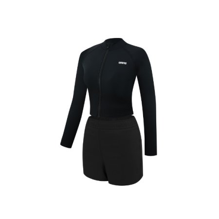 여성 레저 크롭 집업 래쉬가드 세트