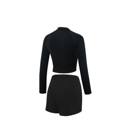 여성 레저 크롭 집업 래쉬가드 세트