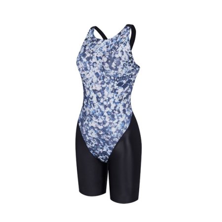 여성 선수 4부 반신 레이서백 수영복