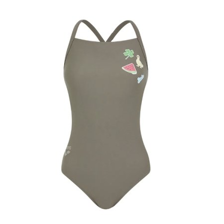 스티커 원피스 드롭백 수영복