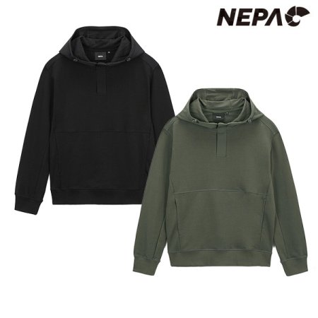 남성 우븐 하이브리드 후드 풀오버