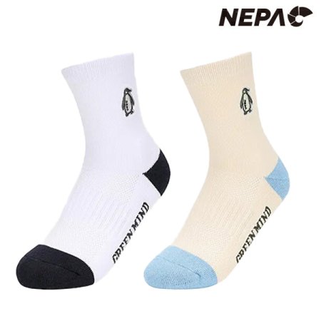 여성 그린마인드 블록 중목 양말