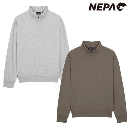 남성 멜로우 하프집업 맨투맨