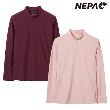 여성 스트레치 블럭 집업 티셔츠