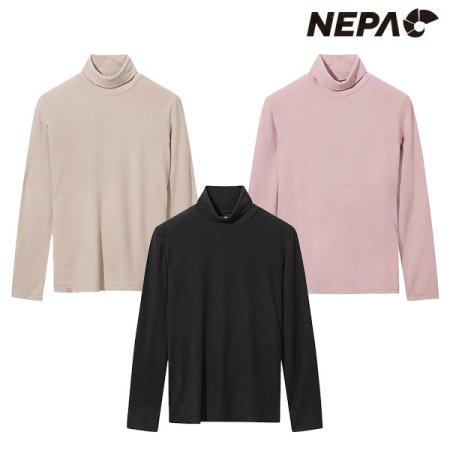 여성 소프트 하이넥 티셔츠