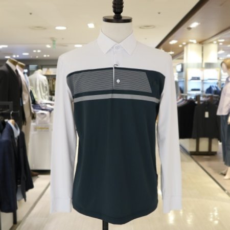 남성 실리콘 프린팅 긴팔 카라티셔츠