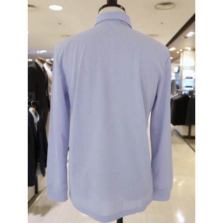 남성 익셀 블럭 면혼방 긴팔 카라티