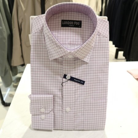 남성 기본에리 라운드 레드 드레스셔츠